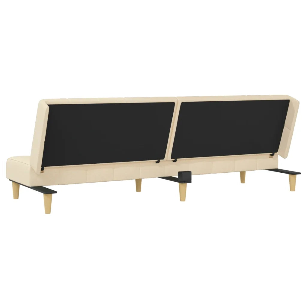 Divano letto | Sof¨¤ letto | Letto singolo a 2 Posti Crema in Tessuto