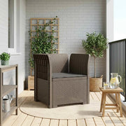 Poltrona a 1 Posto con Cuscino Aspetto Rattan PP Grigio Chiaro 8011865