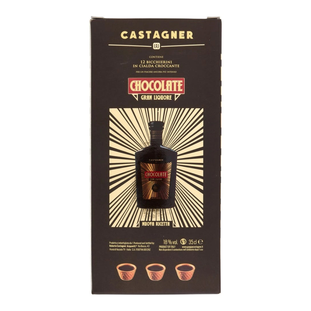 Castagner chocolate gran liquore da 35 cl con 12 bicchierini in cialda