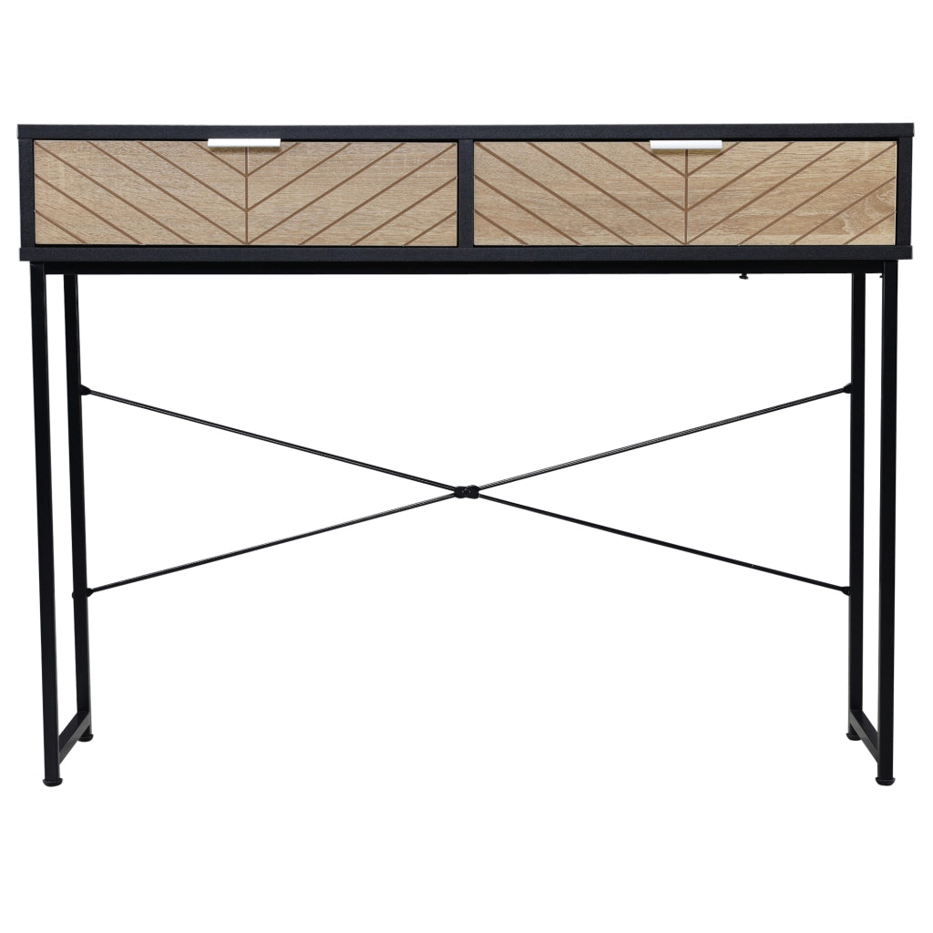 Tavolino con 2 cassetti ¨C Minimal ¨C nero e rovere
