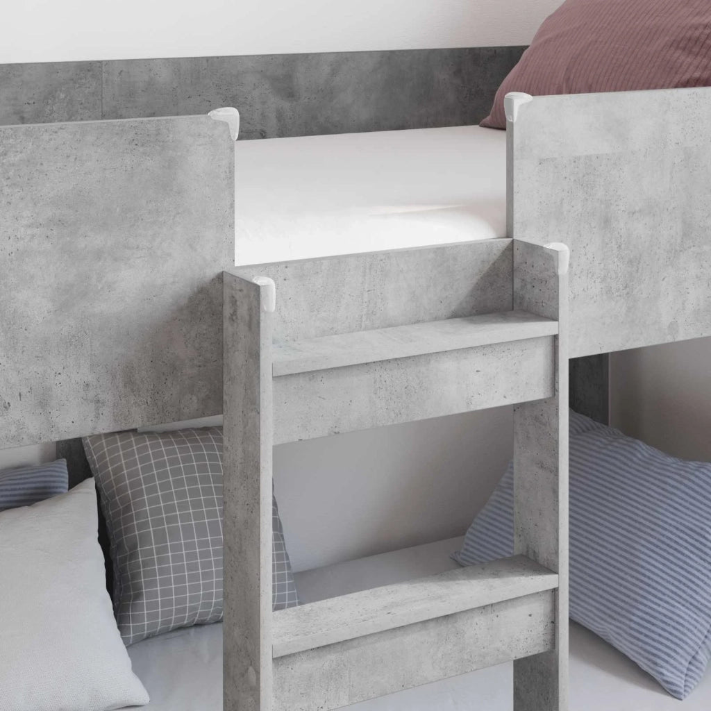 Letto a Castello per Bambini Grigio cemento 100 x 200 cm