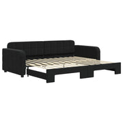 Divano letto | Sof¨¤ letto | Letto singolo Estraibile Nero 90x200 cm in Velluto