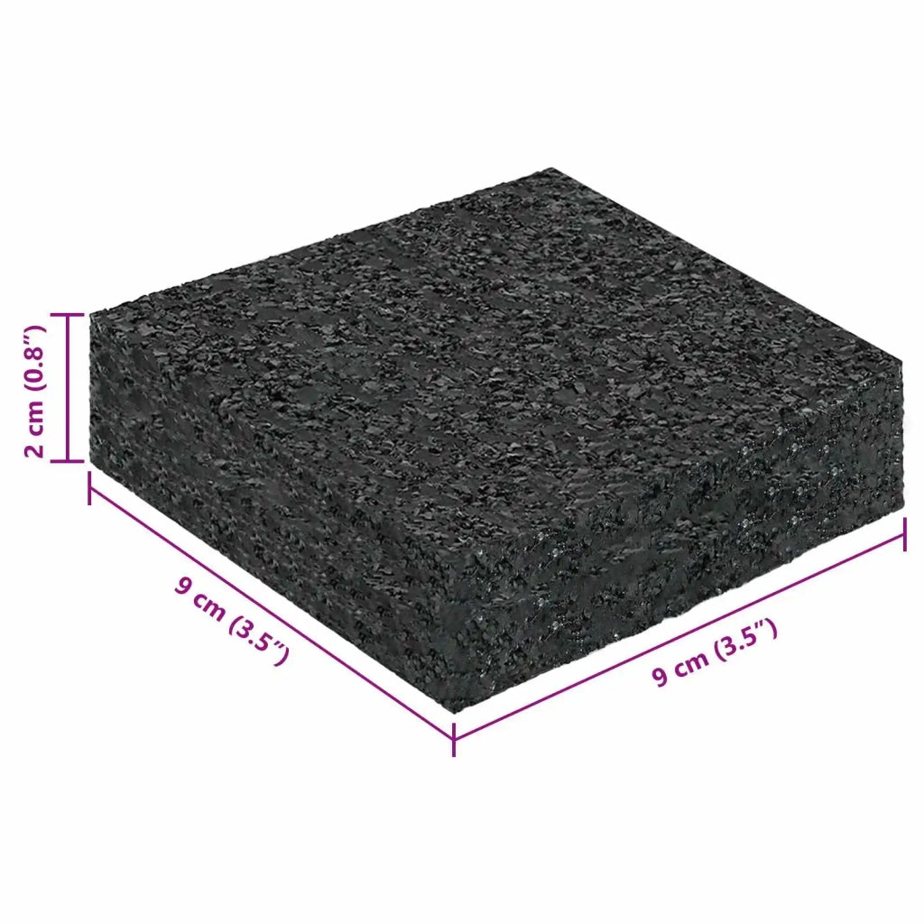 Pad per patio in granuli di gomma Nero 9 x 9 x 2 cm Gomma 42027244