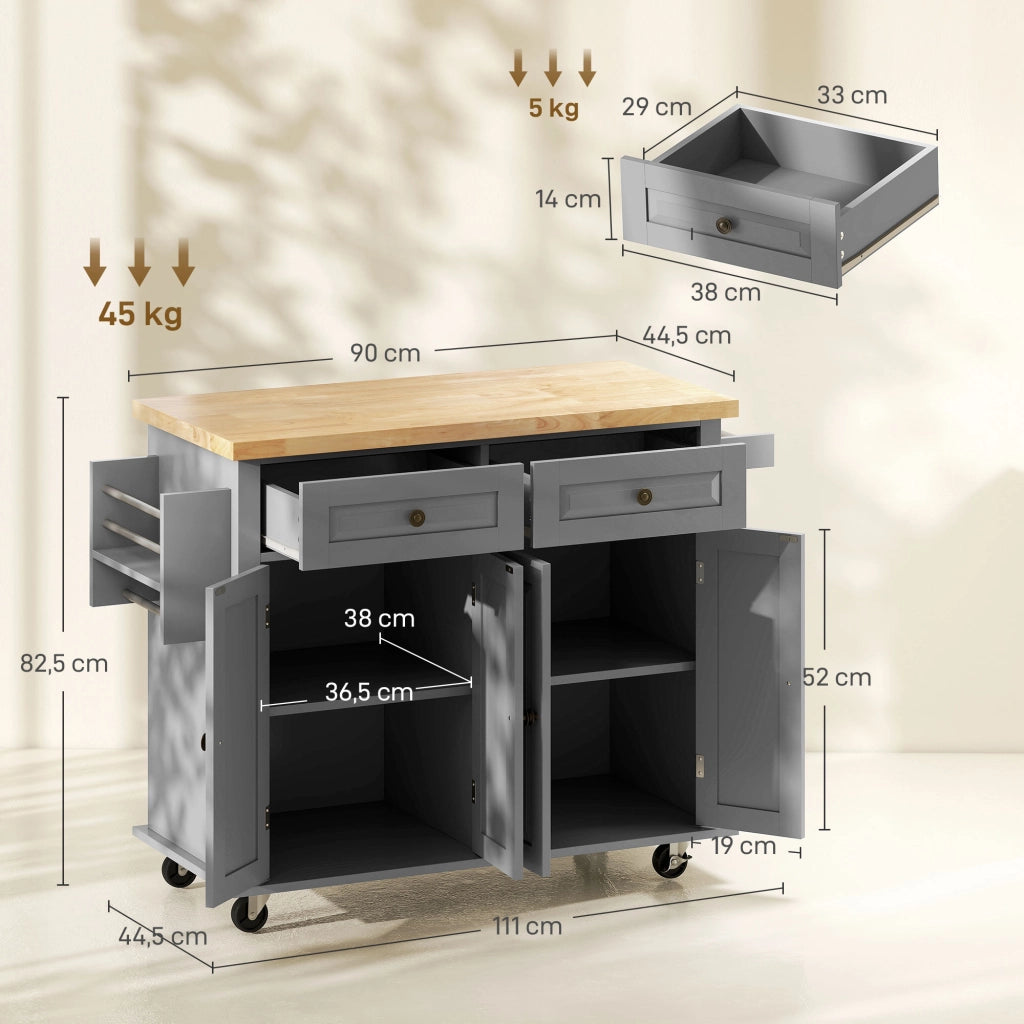 Tavolo da cucina con ripiani ¨C Minimal ¨C grigio