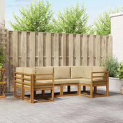 Set di divani da esterno con cuscino 6 pcs Naturale e Beige 3366871