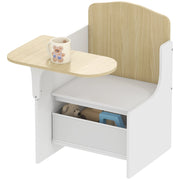 Scrivania con sedia e contenitore per bambini ¨C Xylo ¨C Set 2-in-1 bianco per disegno e gioco