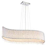 Lampada sospensione glamour cromata onda 8xG9 Galina