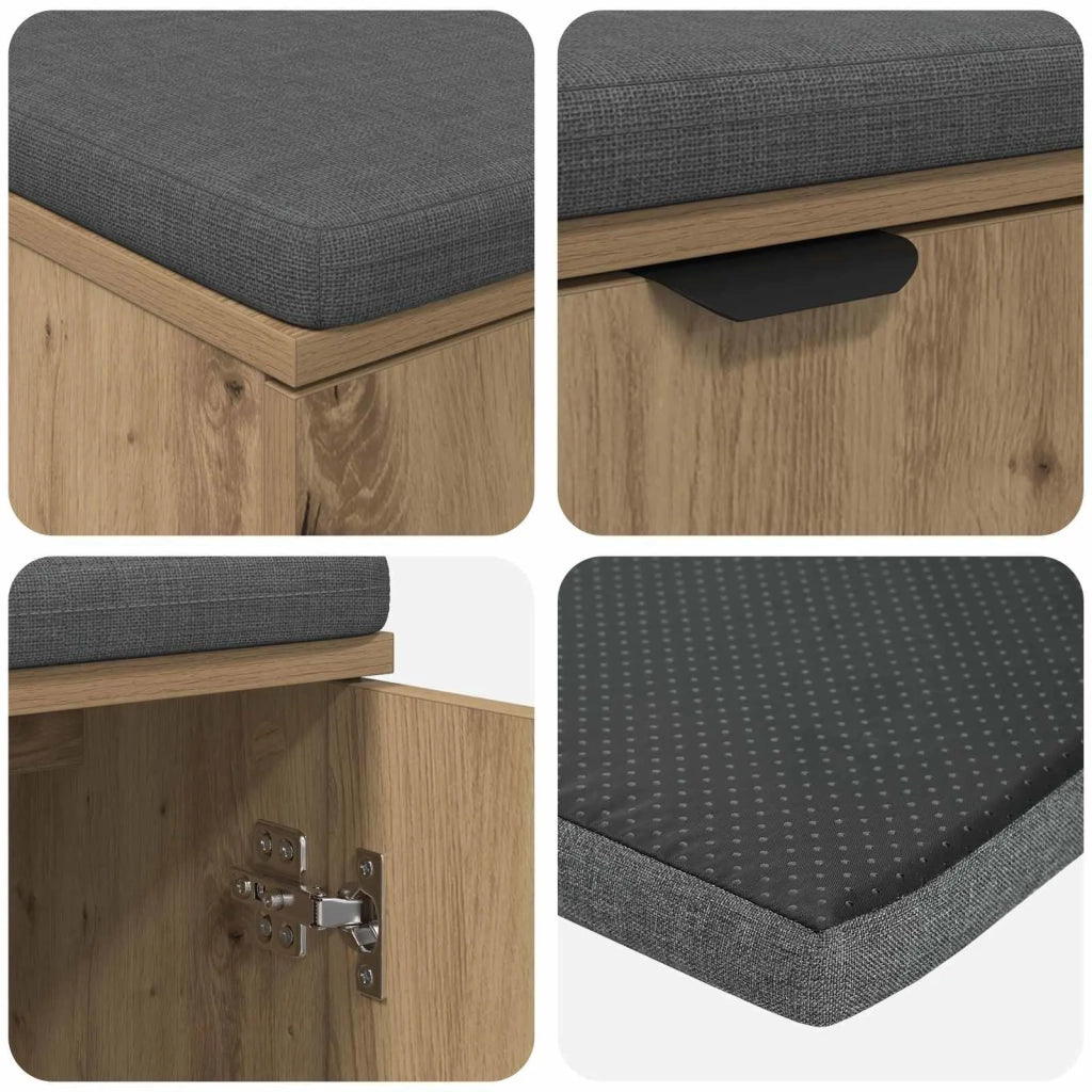 Panca per scarpe con cuscino Rovere Artigianale 906113