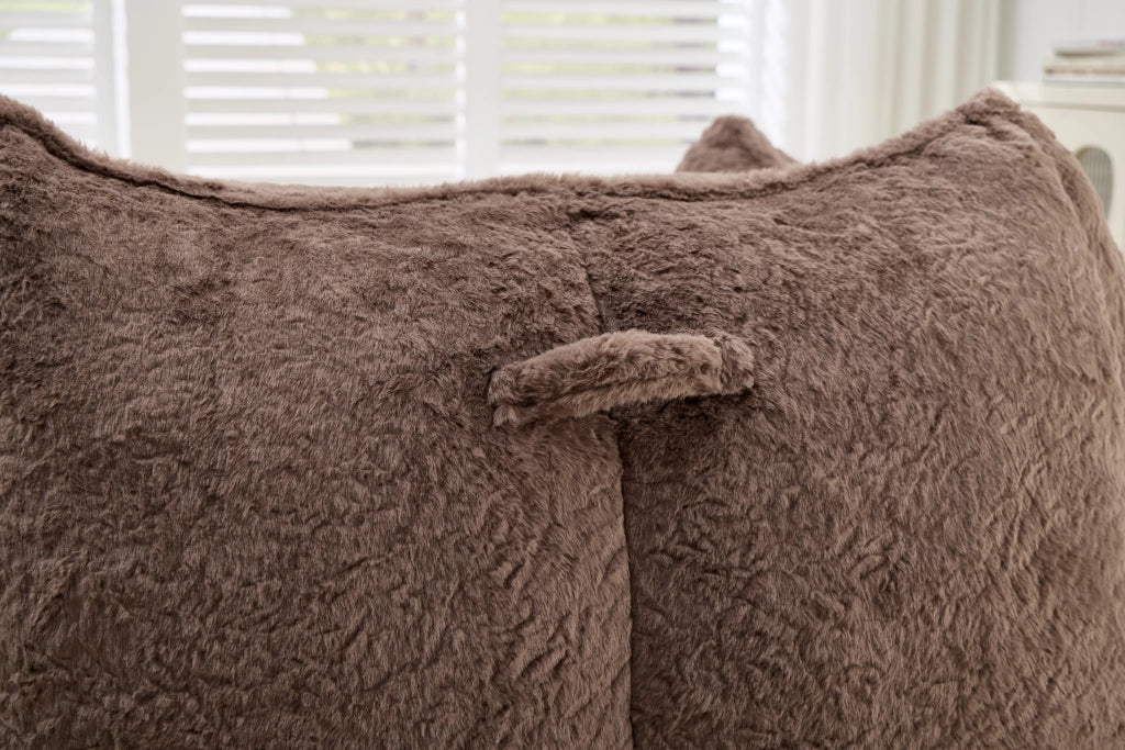 Poltrona sacco gigante con cuscino ¨C Xylo ¨C tessuto similpelle color kaki per soggiorno