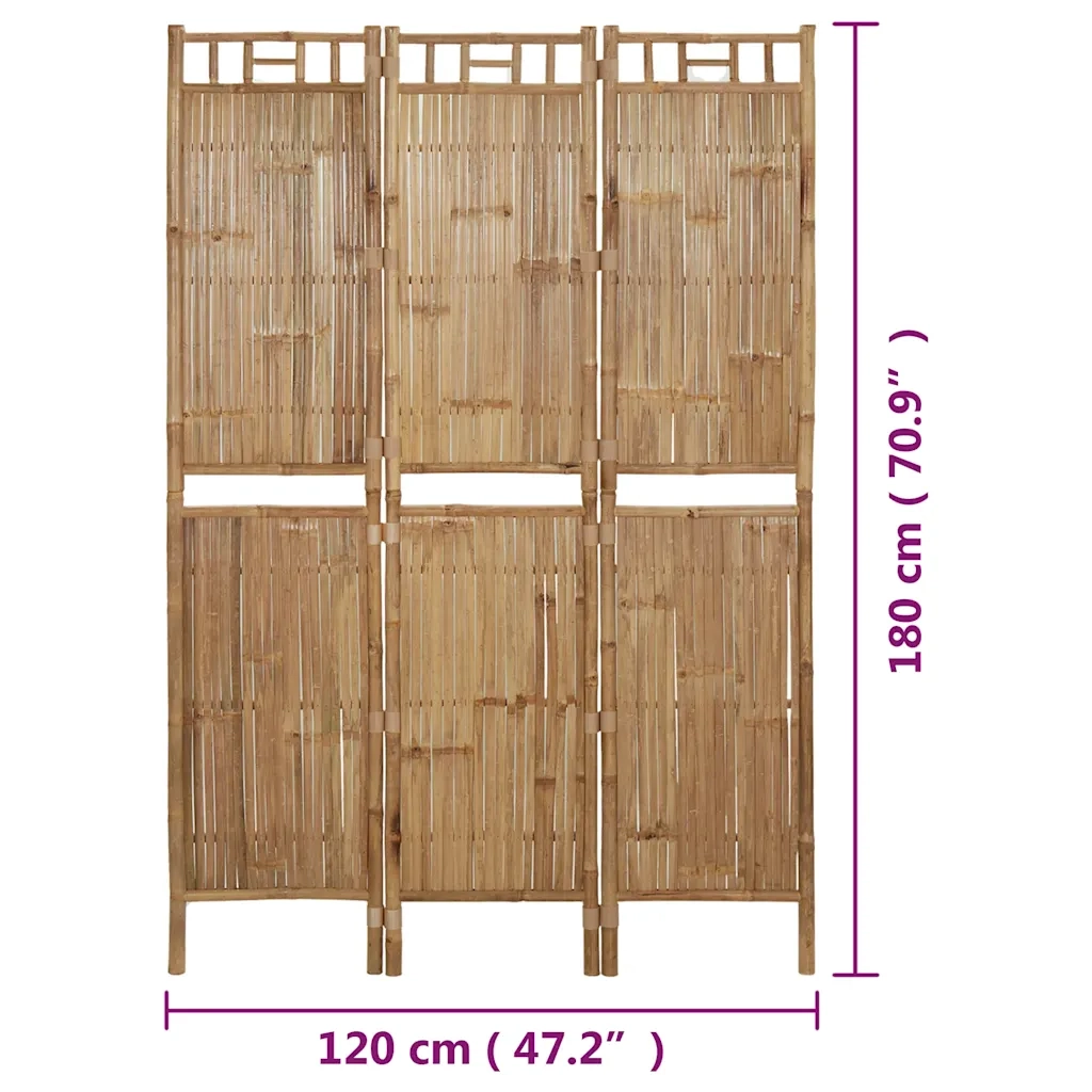 Divisorio Ambienti | Divider per stanze | Paravento a 3 Pannelli in Bamb¨´ 120x180 cm
