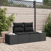 Divano da giardino con cuscino Nero 184 x 62 x 69 cm polyrattan 42006801