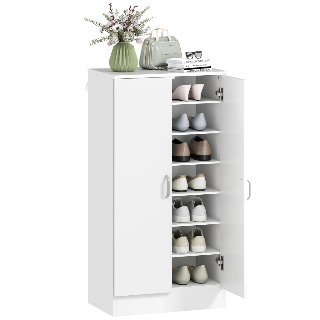 Scarpiera 14 paia con 6 ripiani regolabili e 2 ante ¨C Minimal ¨C Bianco