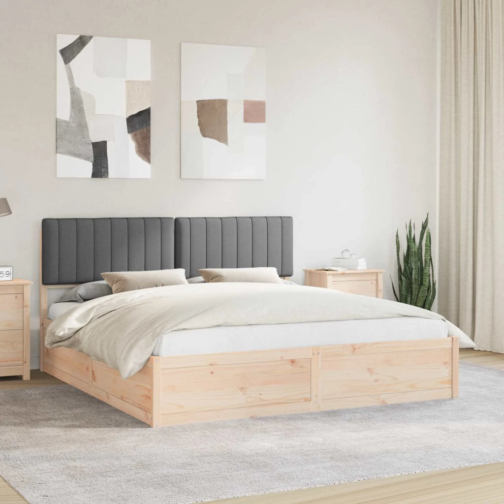 Letto con Testiera Rivestita-Struttura Letto con Testiera Grigio scuro 180 x 200 cm 822184