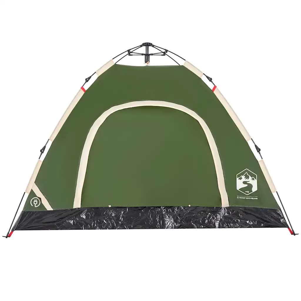 Tenda da Campeggio 3 Persone-Tenda per Escursionismo Verde a Rilascio Rapido