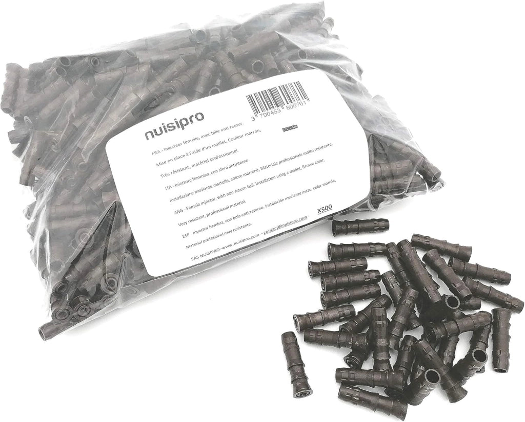 Set di 500 iniettori in legno Ø9,5 mm - 609500, senza testa, posa a martello, per idrofugo legno, iniezione legno, lavorazione del telaio, venduto in confezione da 500 pezzi