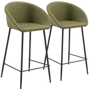 Set di 2 sgabelli da bar ACHILLE in similoro verde