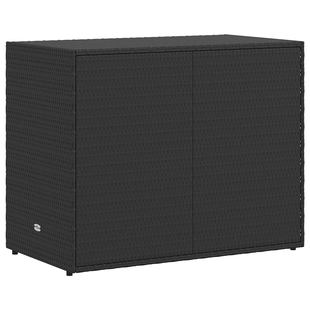 Mobiletto da giardino nero 100x55,5x80 cm in polyrattan 319868