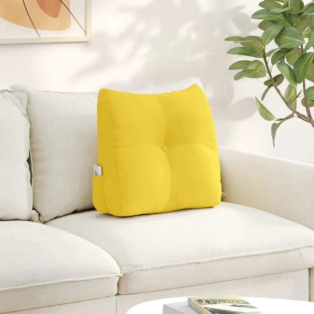 Cuscino per Schiena Giallo Chiaro 45 x 24 x 50 cm Tessuto 42014363