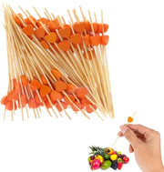 Stecchi per cocktail 100 pezzi - Denti di legno - Spiedini di bambù - Articoli per feste - Per antipasti - Materiale sicuro