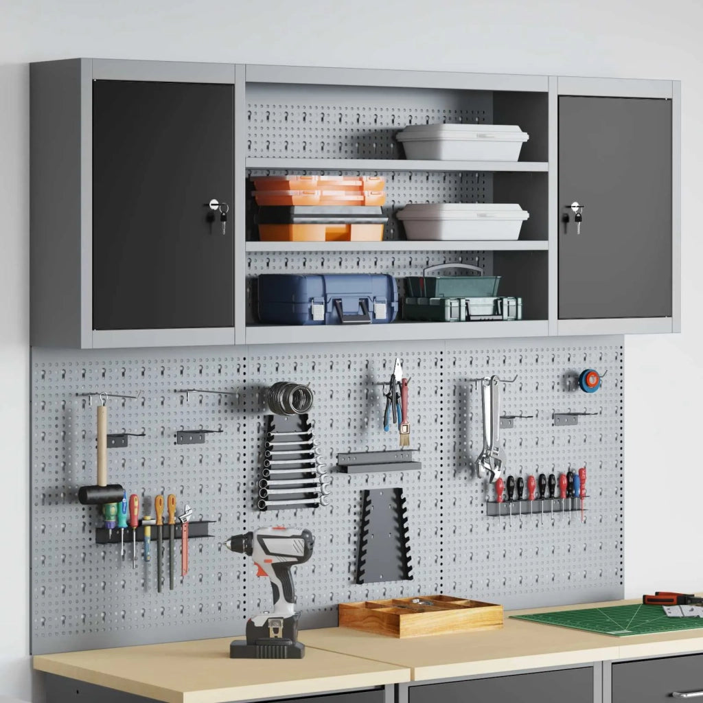Set di armadi per attrezzi con lo scaffale 4 pcs Nero 3321406