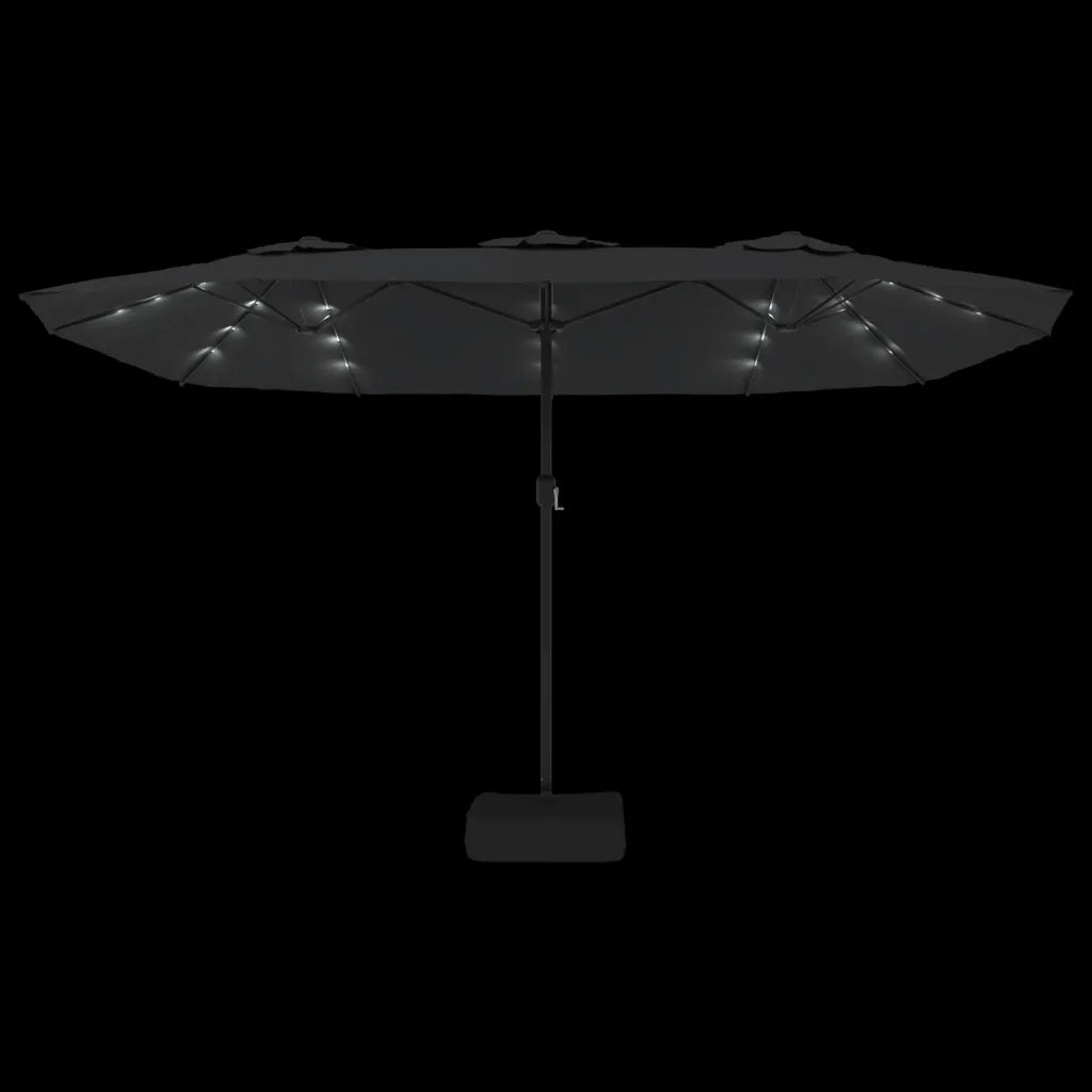 Ombrello | Parasolne a Doppia Testa con LED Antracite 449x265 cm