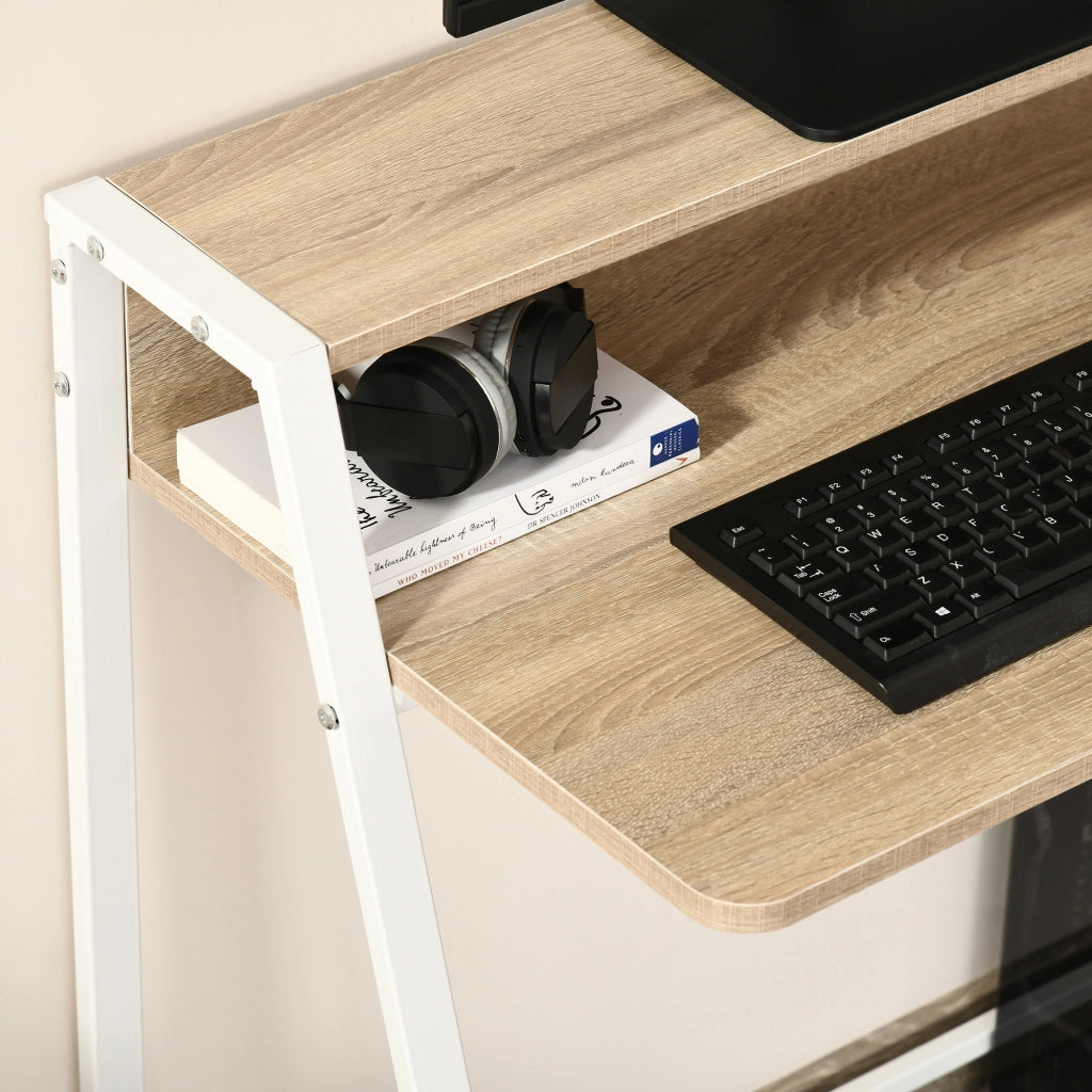 Scrivania per Computer ¨C zephmum ¨C Legno Quercia Bianco 84x45x85 cm