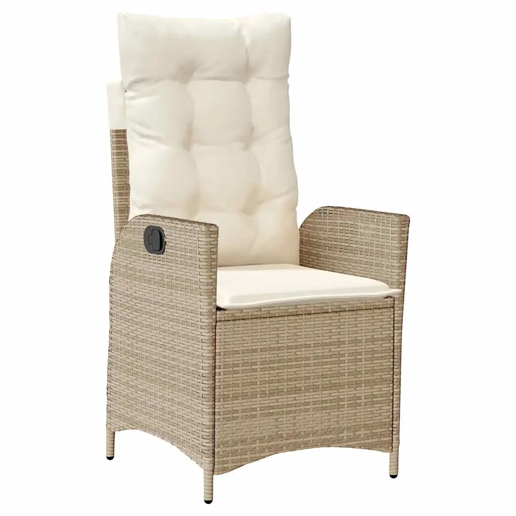 Set da Pranzo per Giardino con cuscino 5 pcs Beige polyrattan 3380507