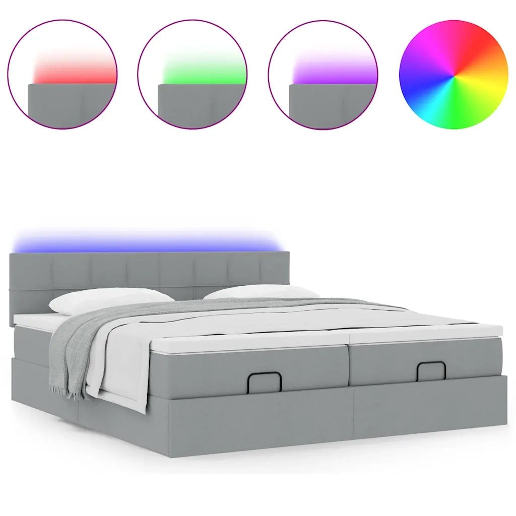 Struttura Letto Pouf con Materassi 180x200 cm in Tessuto 3312843