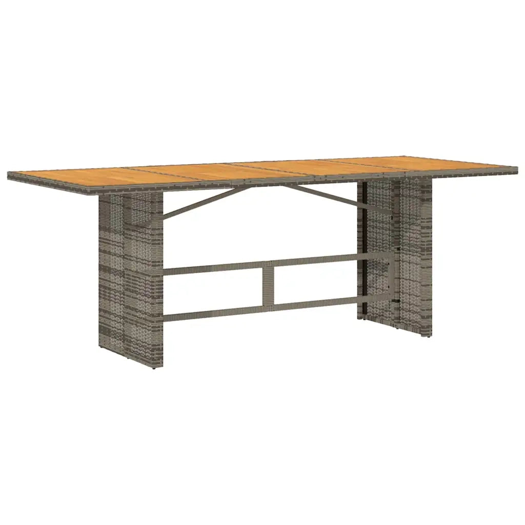 Set da Pranzo per Giardino 7 pcs Grigio e Marrone polyrattan