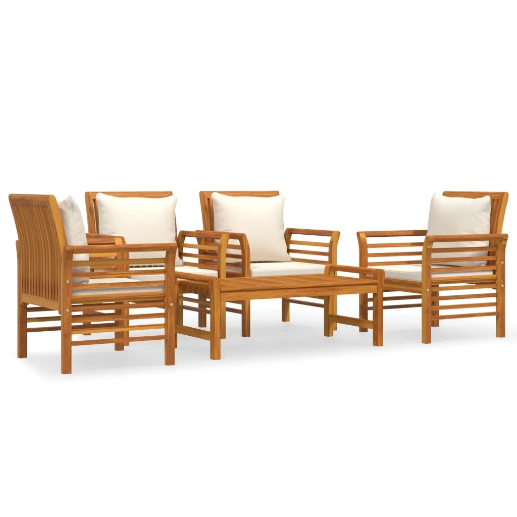 Set Salotto da Giardino 5 pz con Cuscini Legno Massello Acacia 3058097