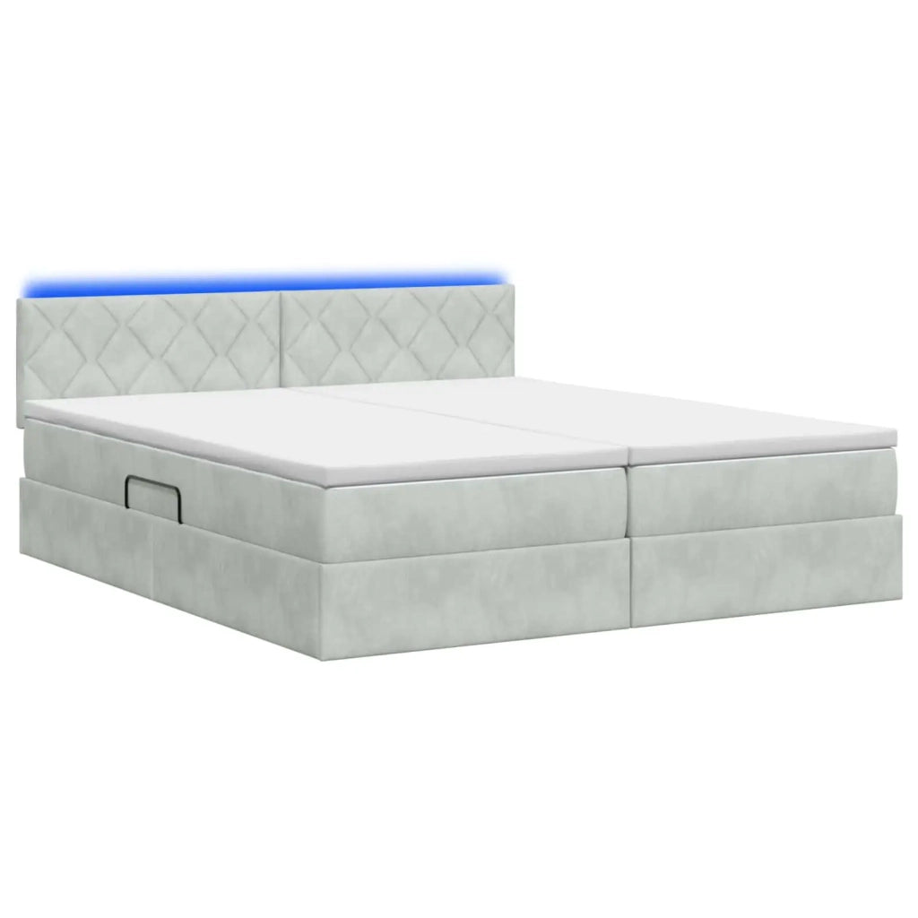 Letto con contenitore LED e materasso Grigio Chiaro 3459396