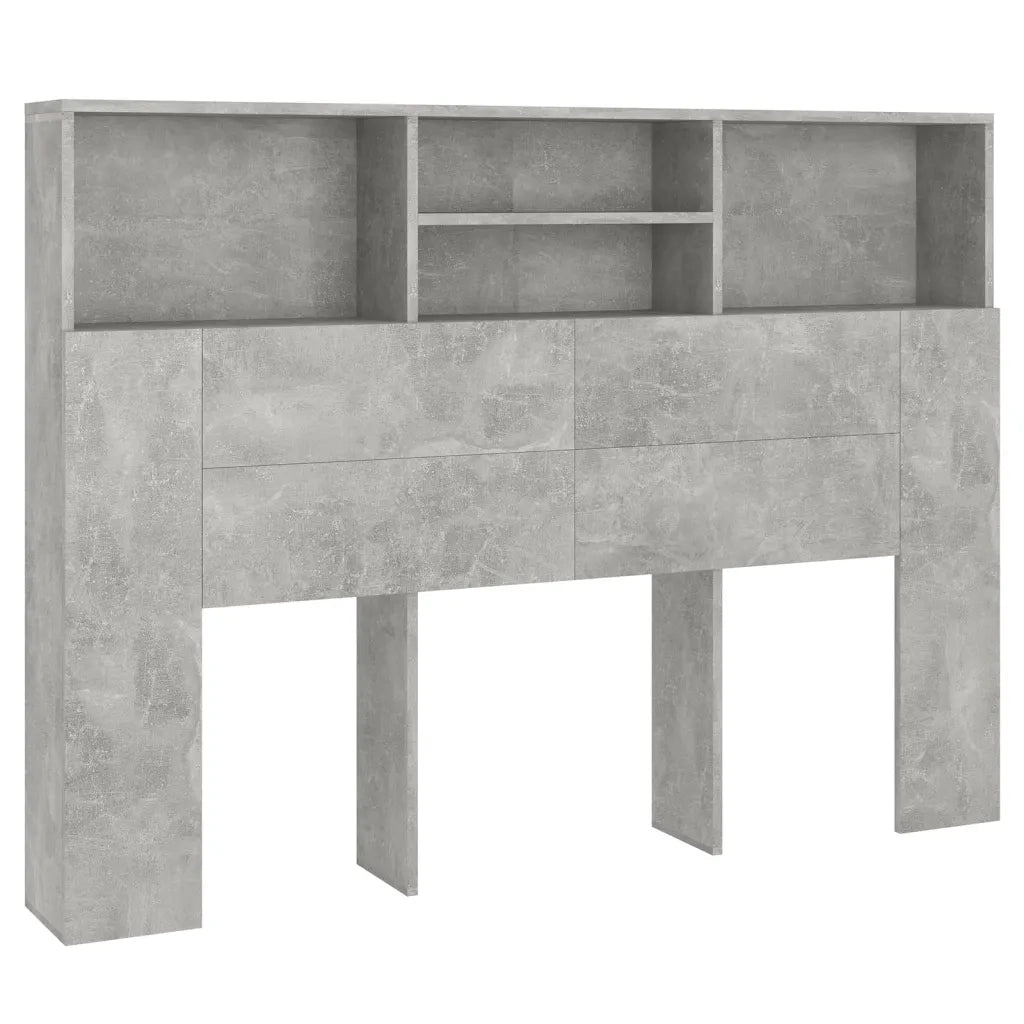 Testiera | Testata con Scomparti Grigio Cemento 140x19x103,5 cm