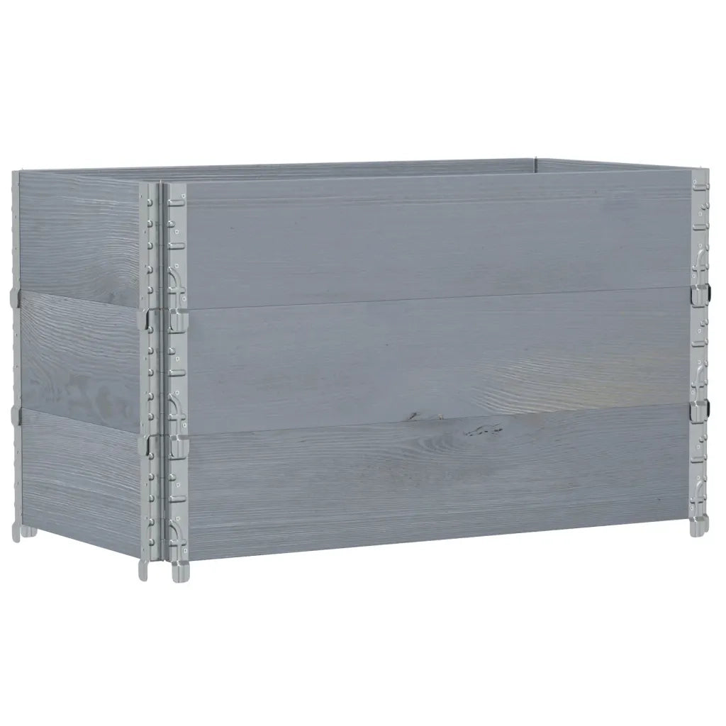 Fioriera | Cassetta per fiori | Vaso da Giardino Grigia 40x40x78 cm Legno Massello di Pino