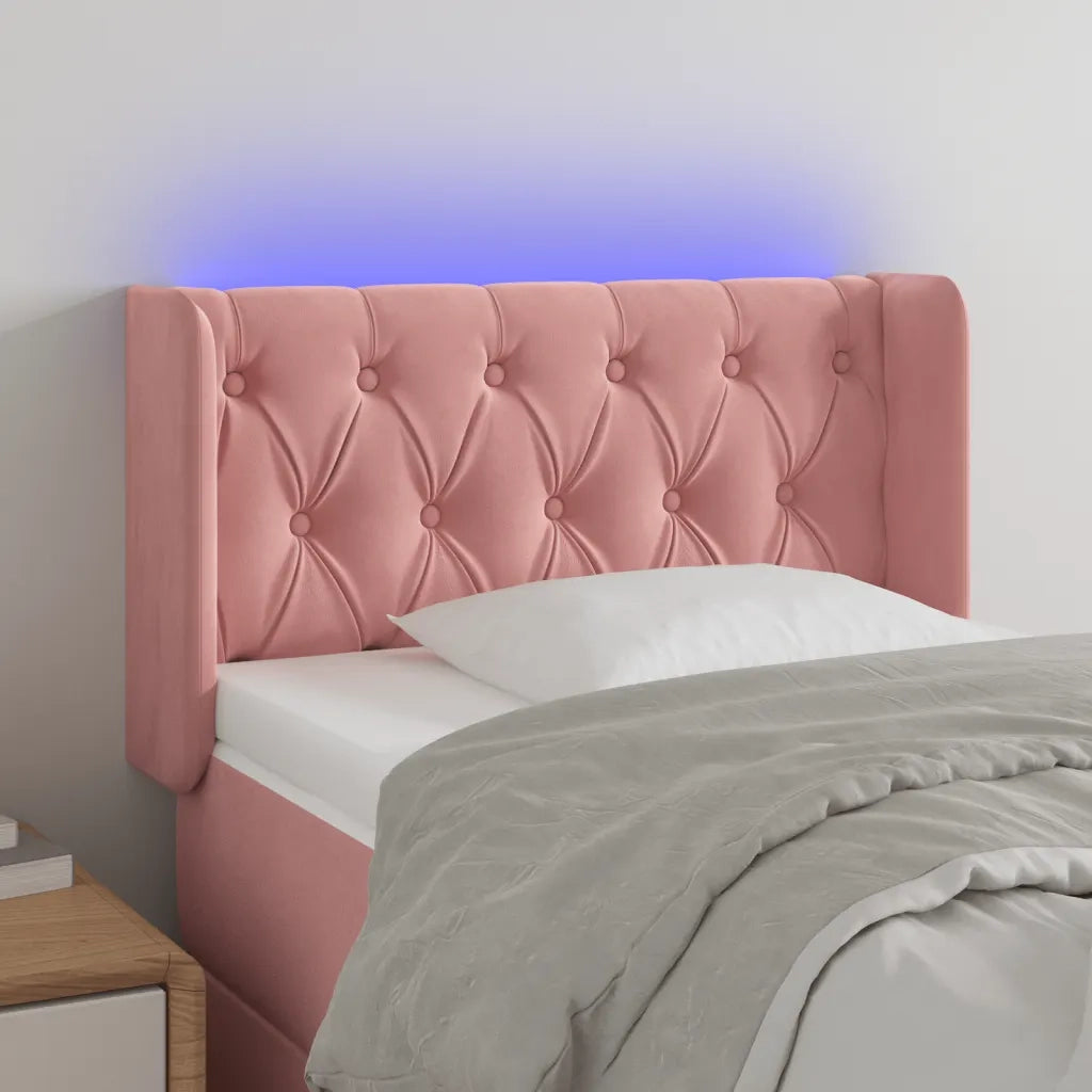 Testiera | Testata a LED Rosa 83x16x78/88 cm in Velluto