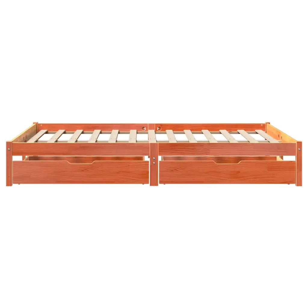 Letto senza Materasso-Struttura Letto Marrone Cera 120x200 cm in Legno di Pino 329658