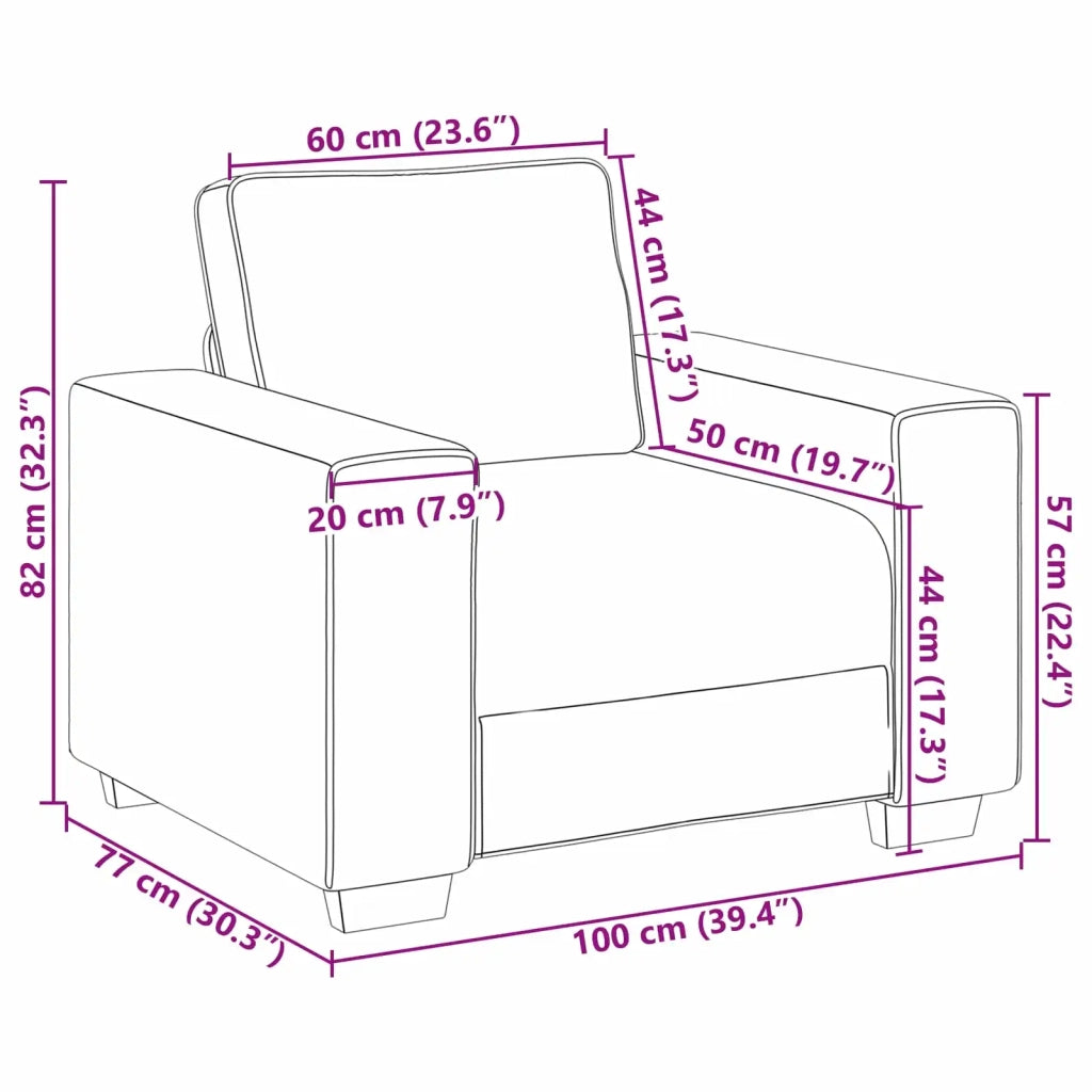 Divano-Sofa-Divanetto Crema 100 x 77 x 82 cm Tessuto