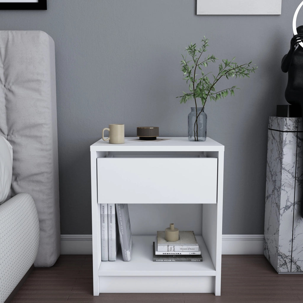 Comodino in legno "Sheridan" - 45 x 40 x 53 cm - Bianco