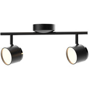 Applique-plafoniera LED orientabile 2 luci nera 3000K Polux Kubik