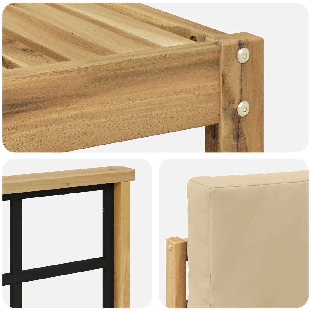 Set di divani da esterno 7 pz Bianco e Beige 3387327