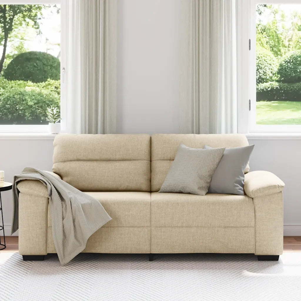 Divano a 2 Posti-Sofa 2 Posti Crema 140 cm in Tessuto 143891