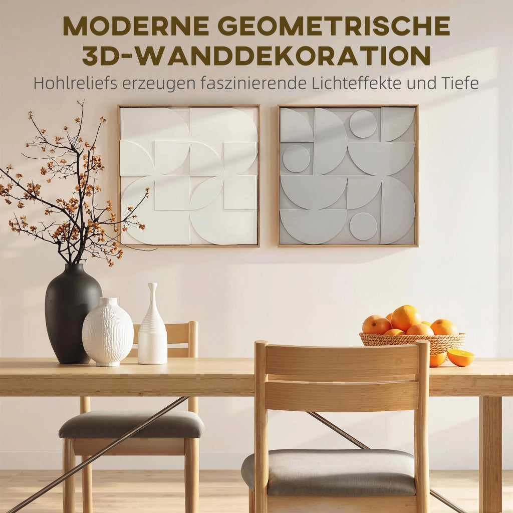 Decorazione Parete 3D Moderna ¨C Minimal ¨C Bianco 80x3.5x80 cm
