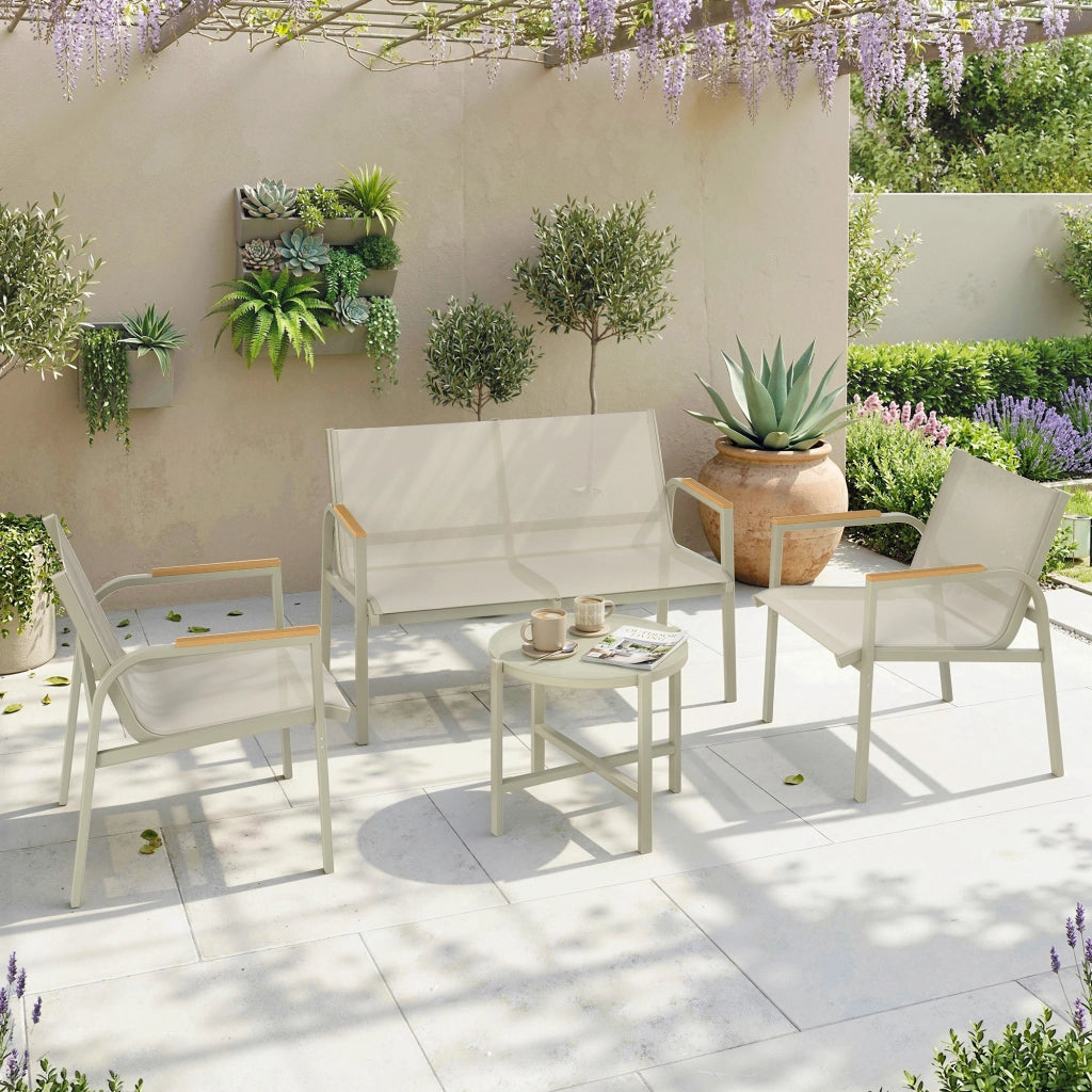 Set Divano da Giardino con Loveseat e 2 Poltrone ¨C Minimal ¨C Verde