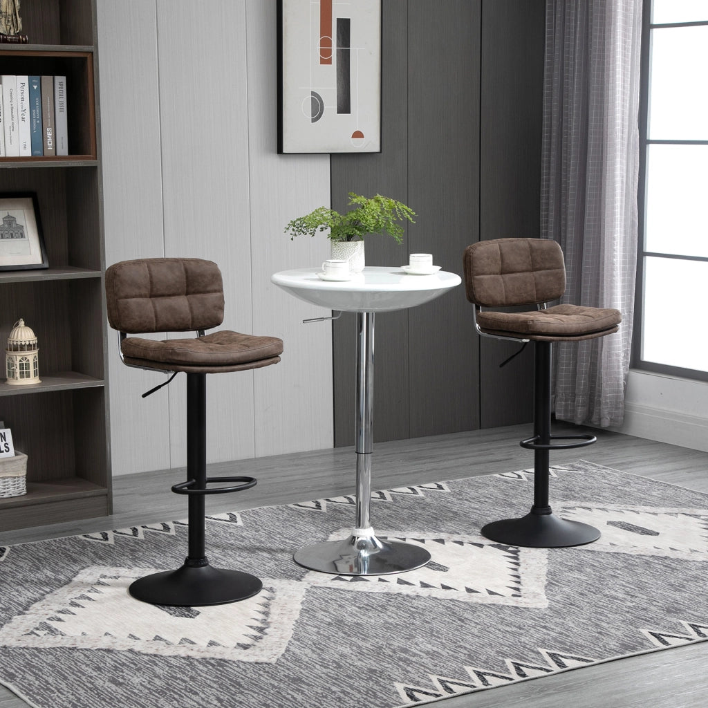 Sgabelli da bar ¨C Minimal ¨C 2 pezzi, imbottiti, girevoli, marrone