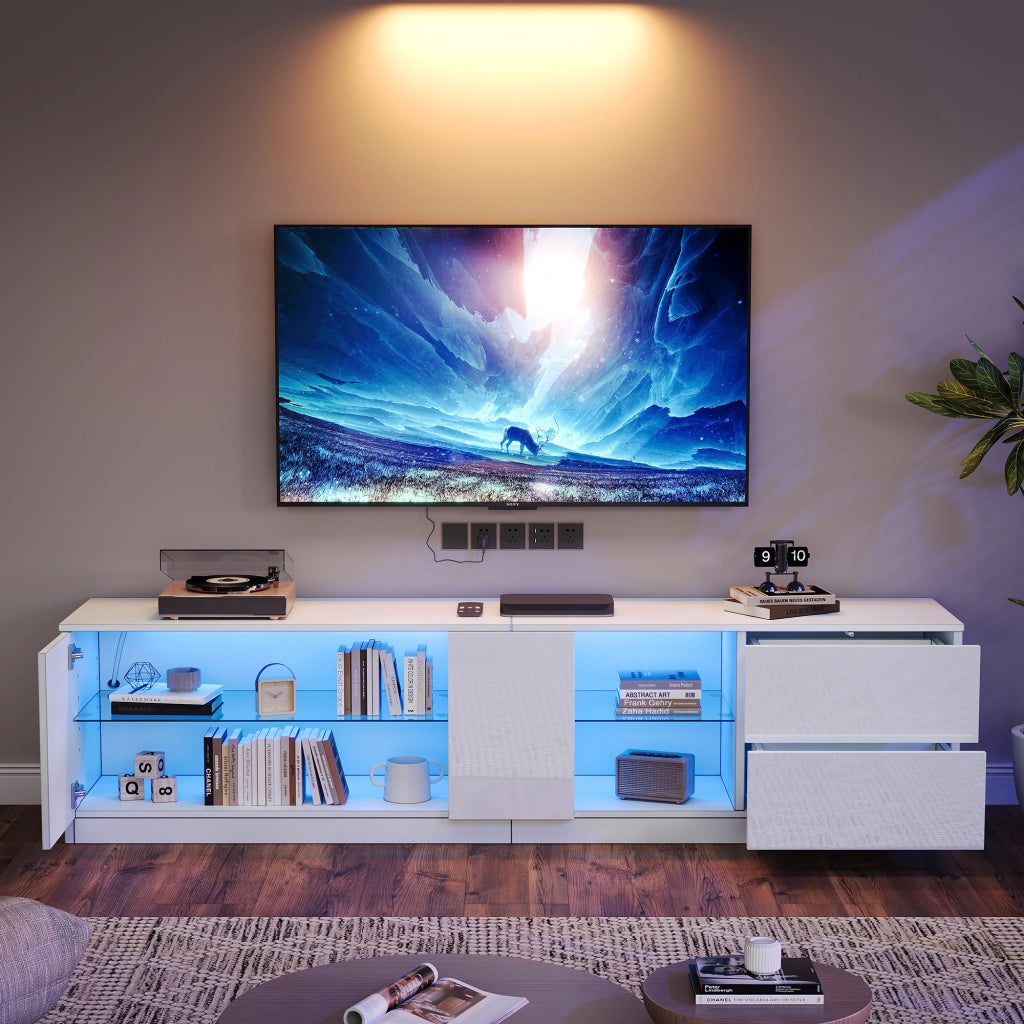 Cassettiera TV bianca in MDF; 160 cm