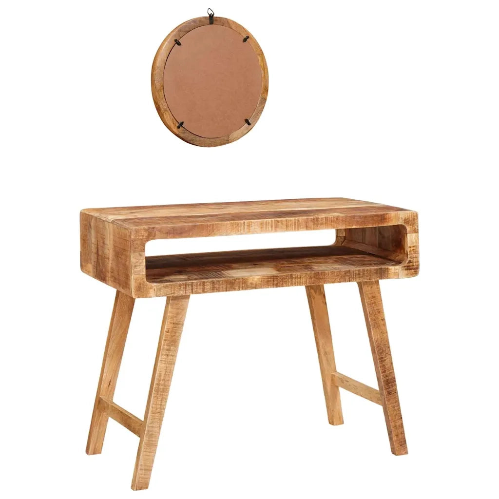 Tavolo da Trucco con specchio Marrone Legno di mango massello 4104565