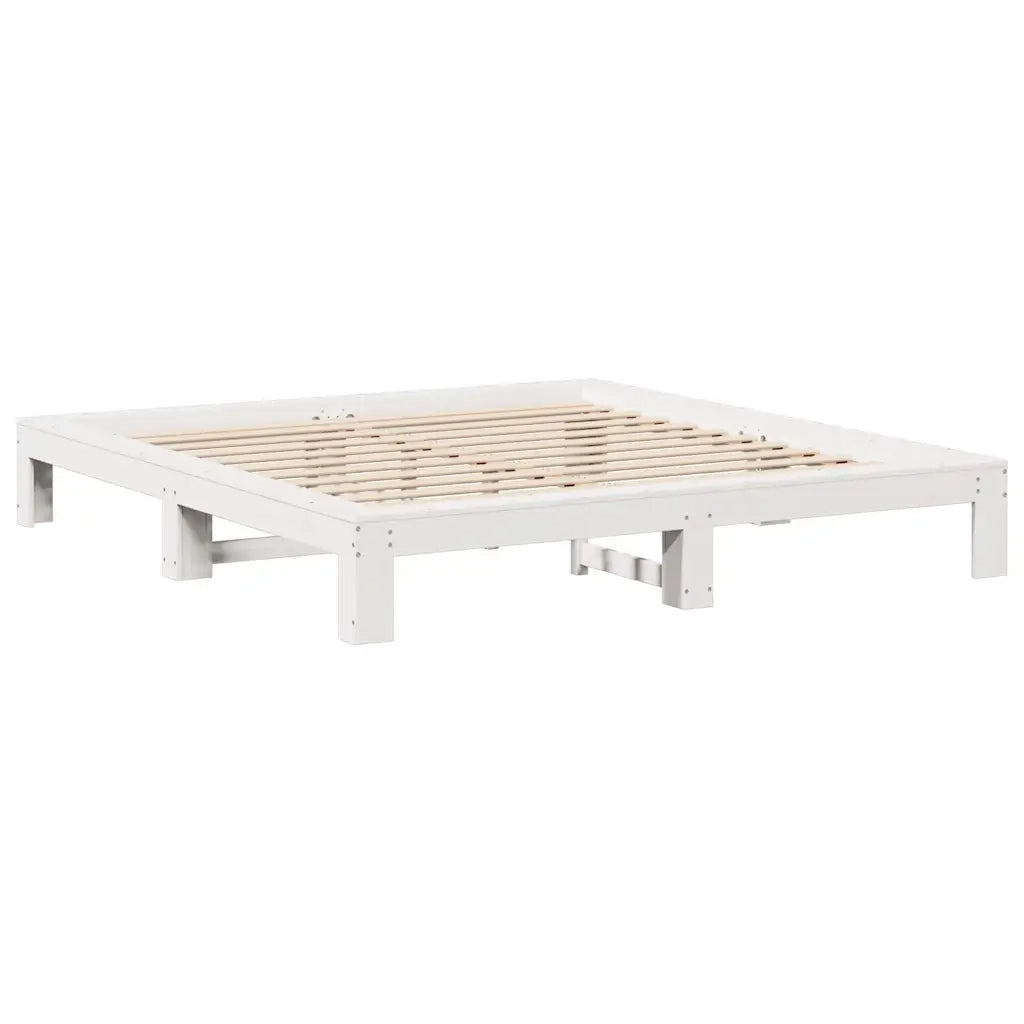 Letto senza Materasso-Struttura Letto Bianco 150x200 cm Legno Massello di Pino 502848