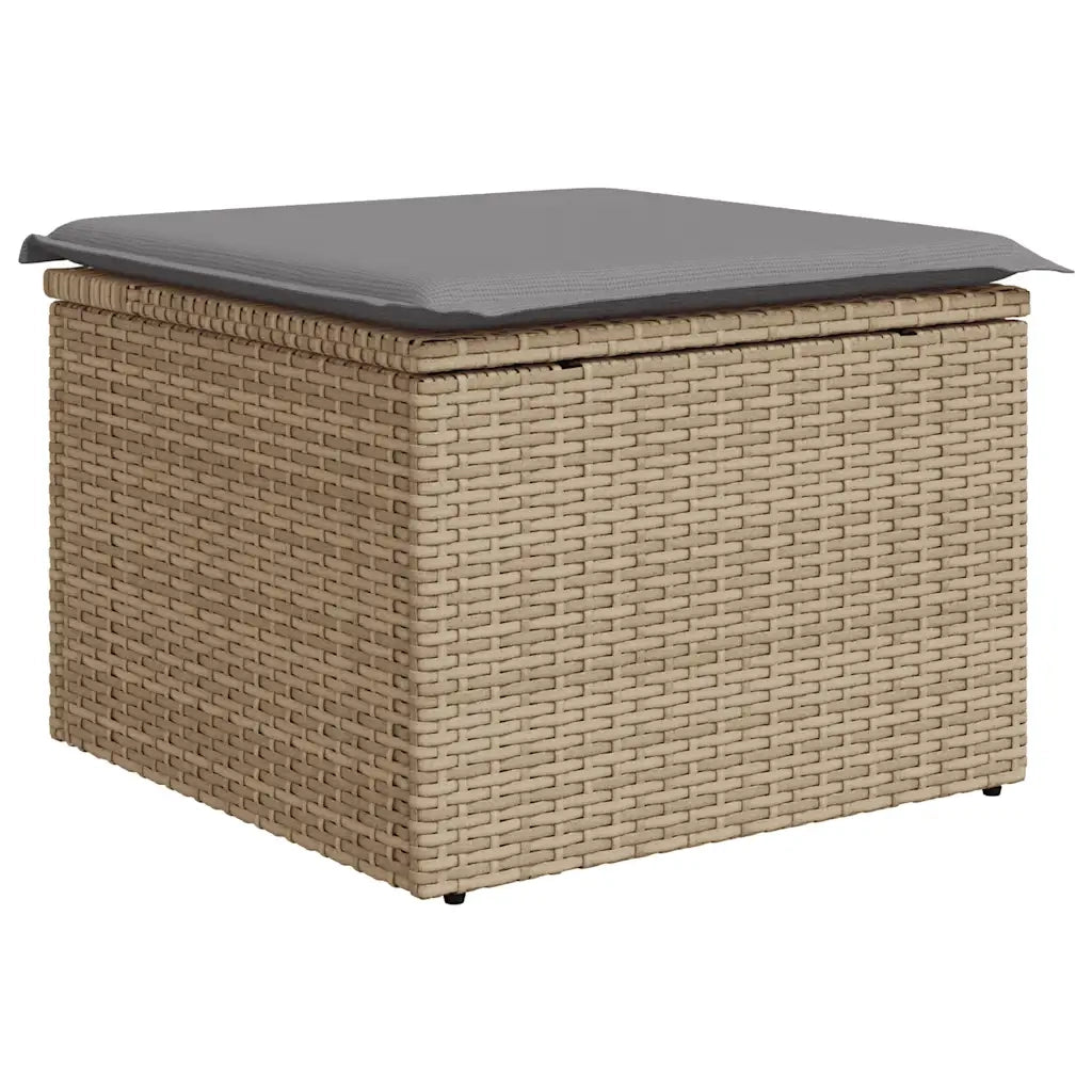 Set Divano da Giardino 9 pz con Cuscini Beige in Polyrattan 3327076