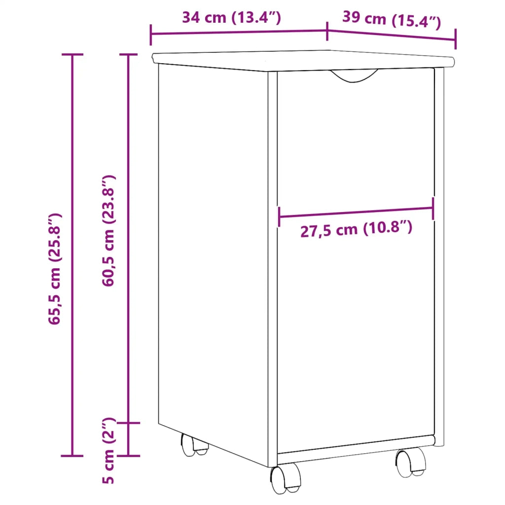 Mobile con Ruote con ruota Bianco 34 x 39 x 65,5 cm 42028357