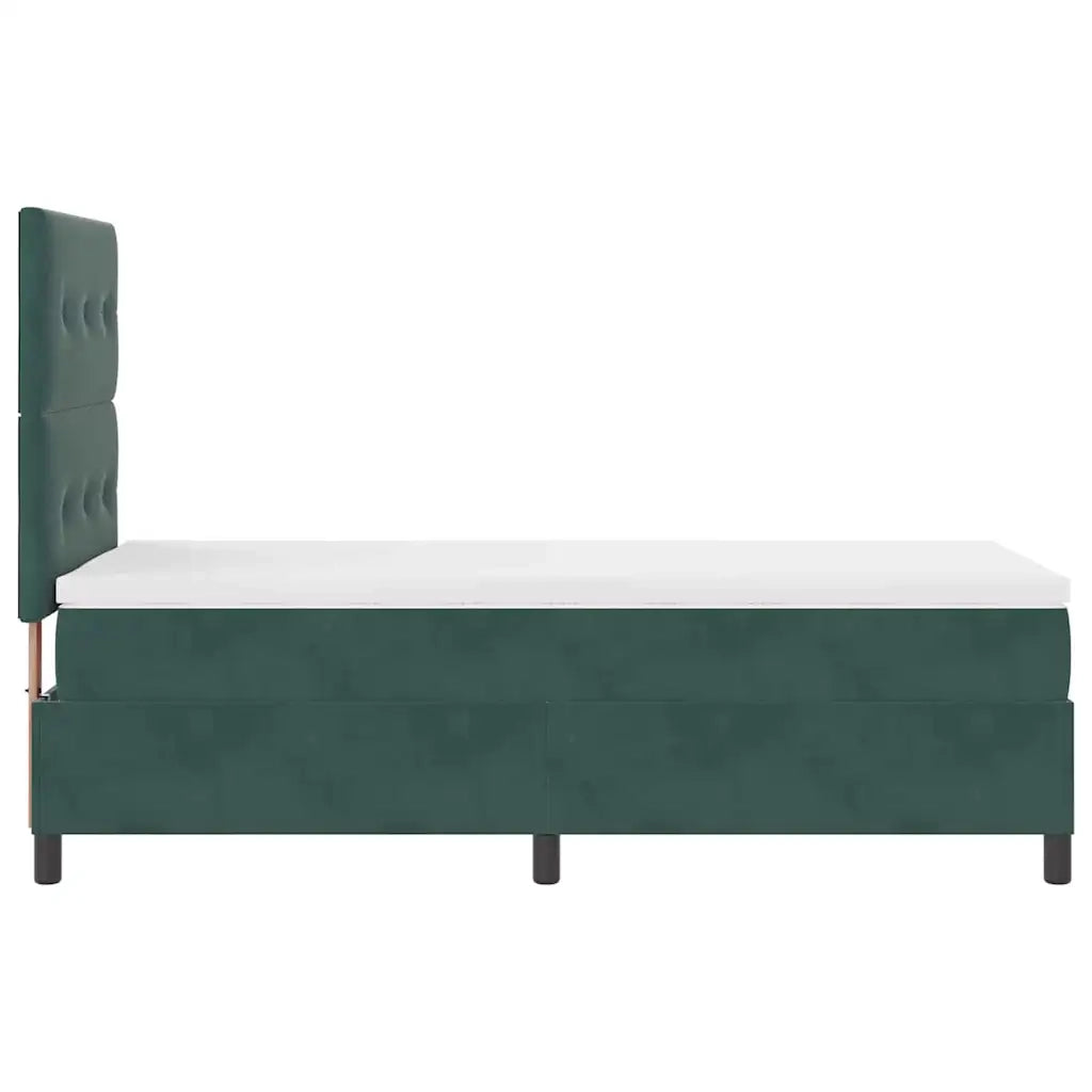 Letto a molle con materasso Verde Scuro 90 x 200 cm Velluto 3339809