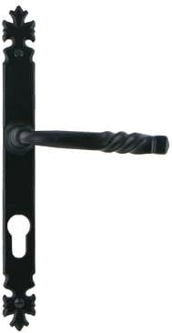 Set di 2 maniglie per porta armorica piastra stretta colore ferro nero - Funzione.Chiave I